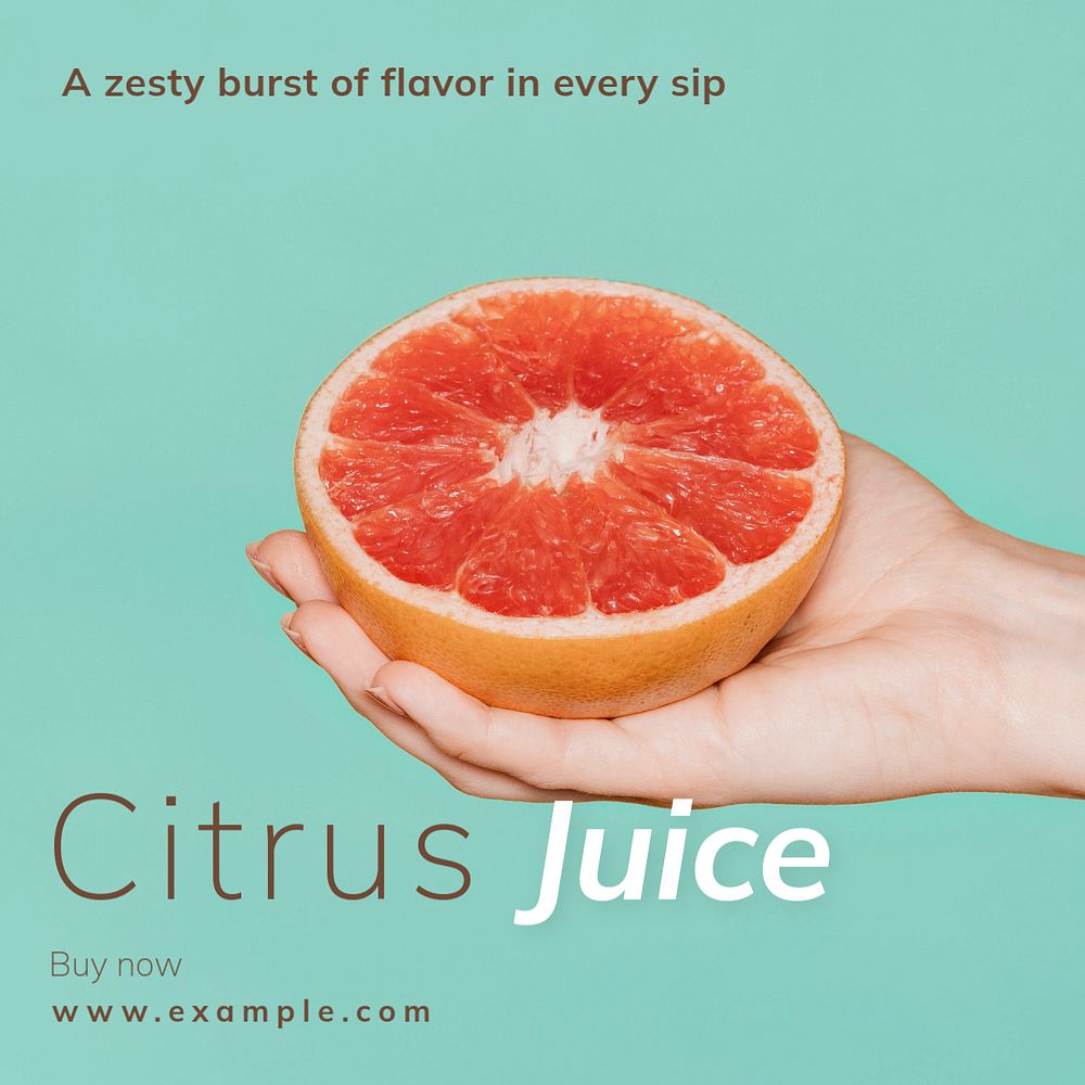 Citrus juice Instagram post template, editable text