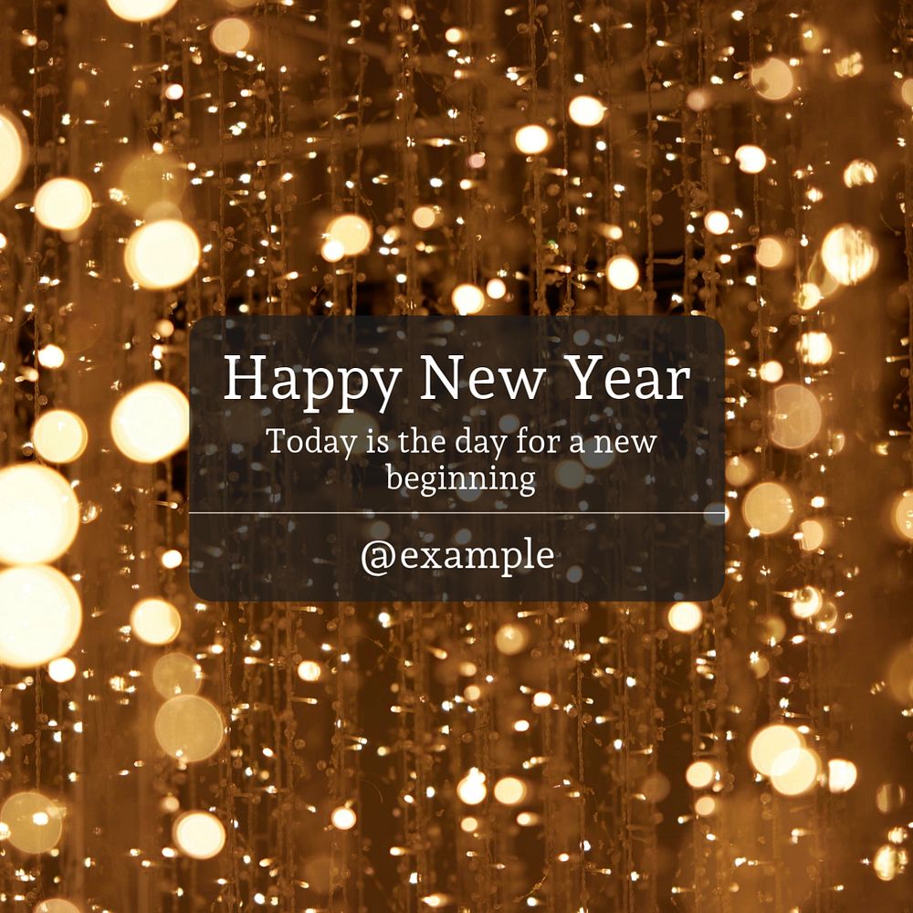 Happy new year Instagram post template, editable text