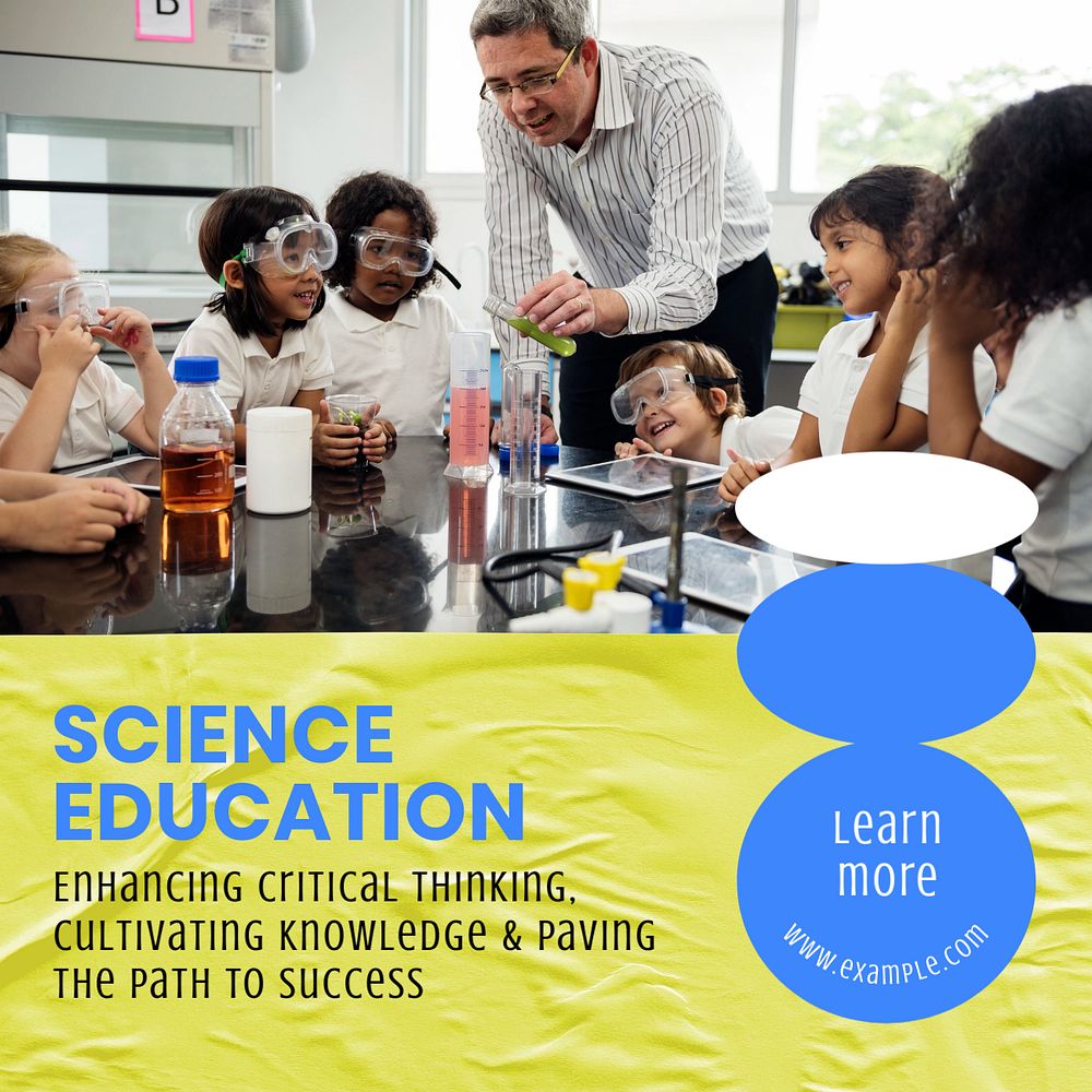 Science education Instagram post template, editable text