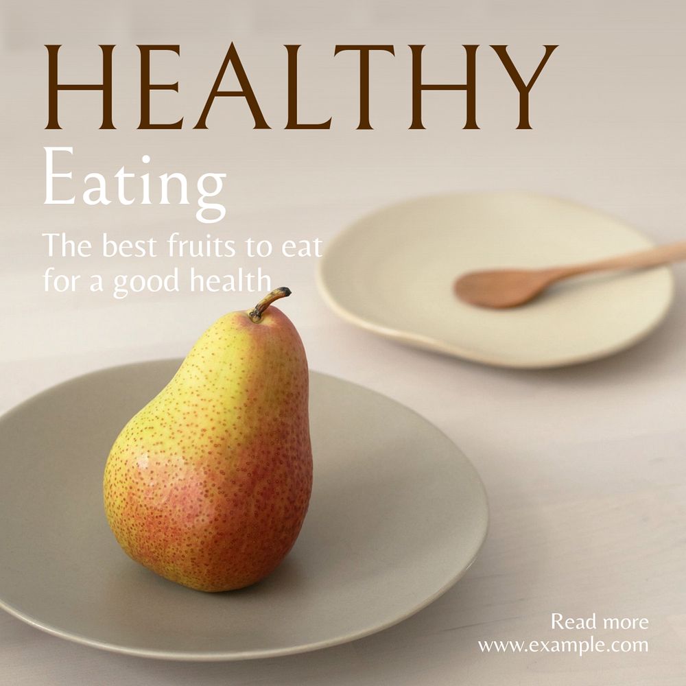 Healthy eating Instagram post template, editable text