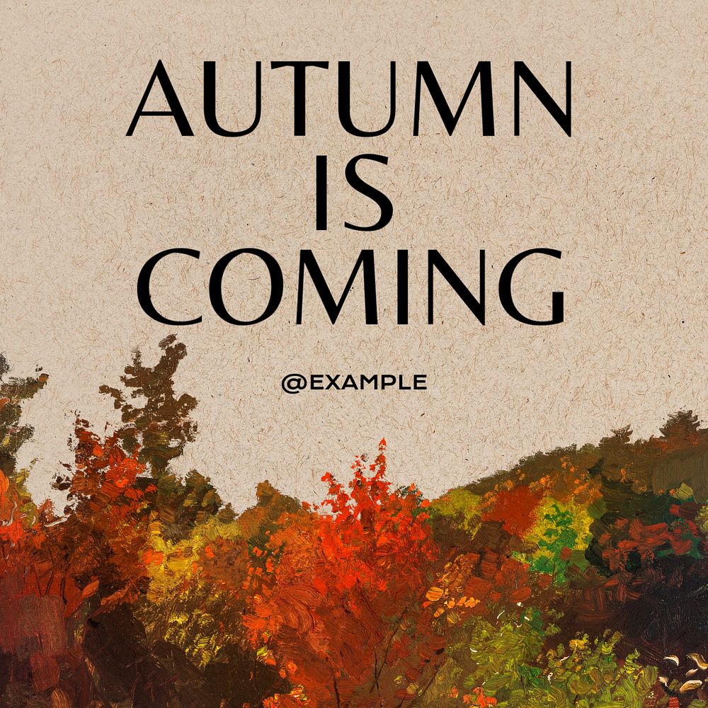 Autumn aesthetic Instagram post template, editable text