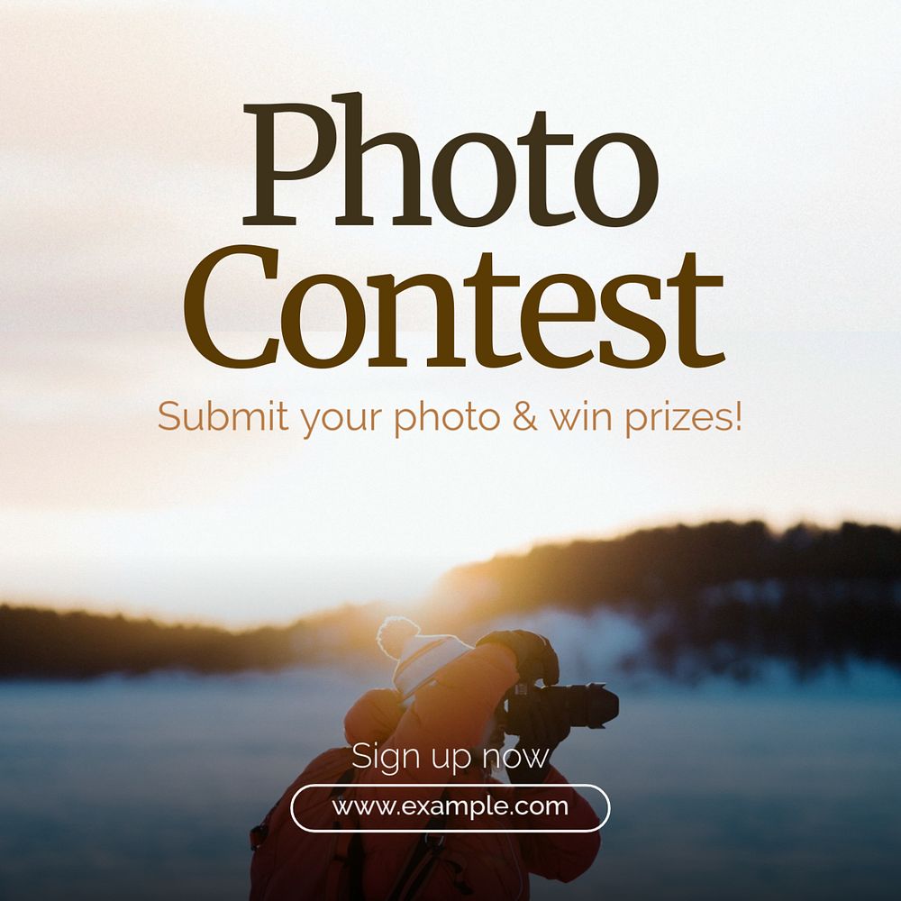 Photo contest Instagram post template, editable text