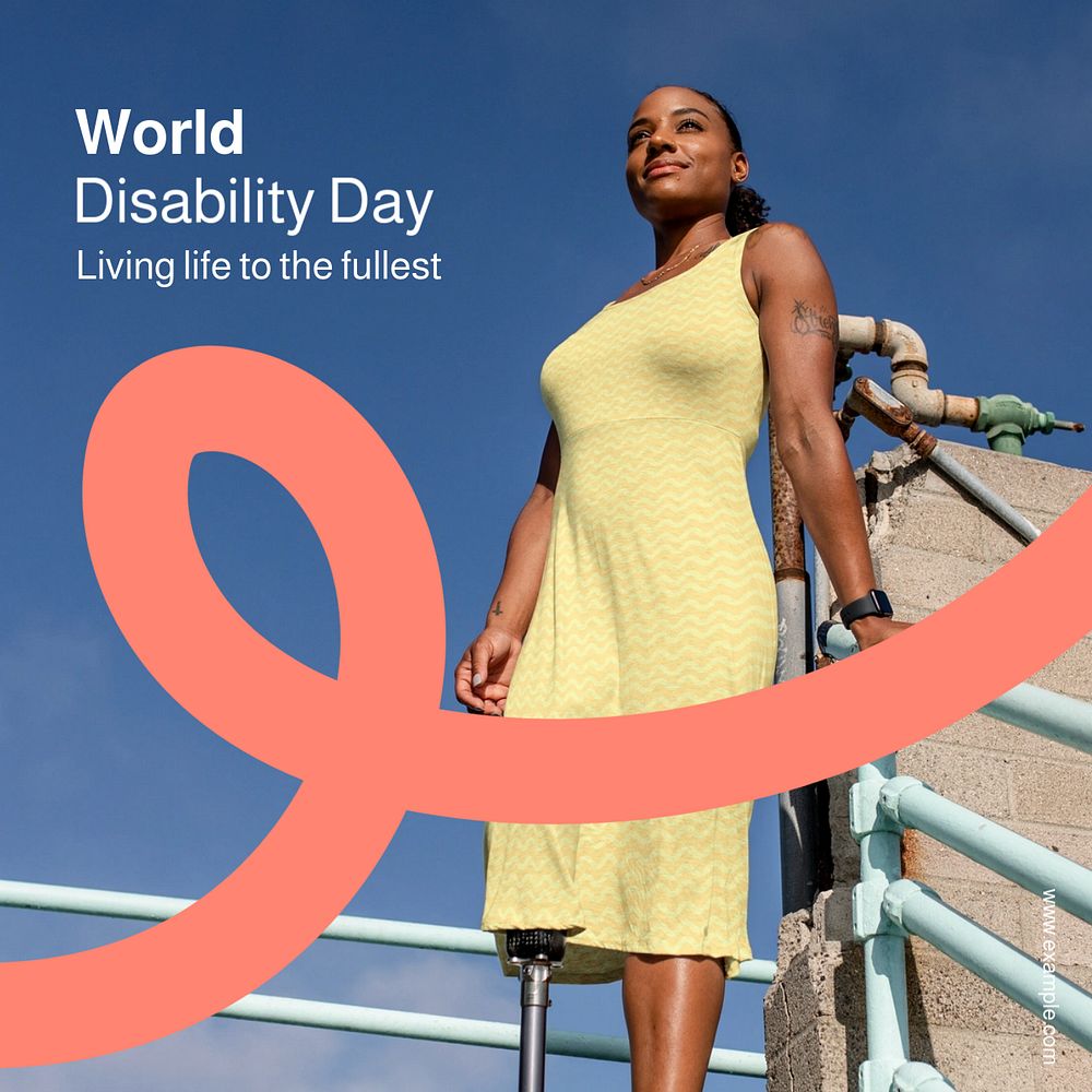 World disability day Instagram post template, editable text