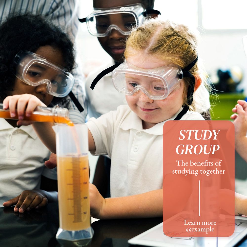 Study group Instagram post template, editable text