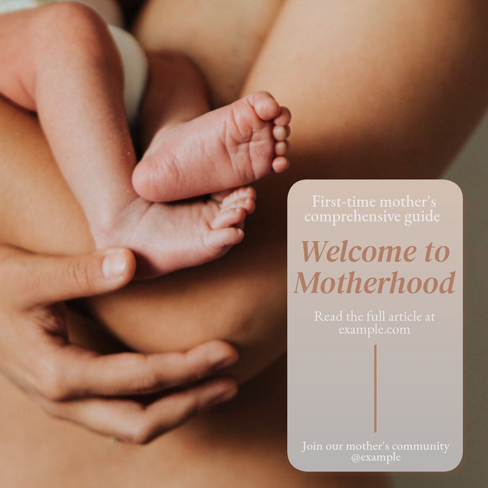 Motherhood community Instagram post template, editable text