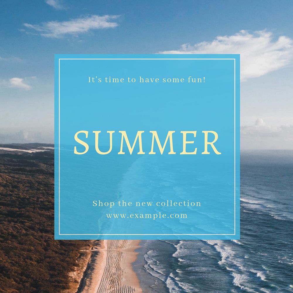 Summer collection  Instagram post template, editable text