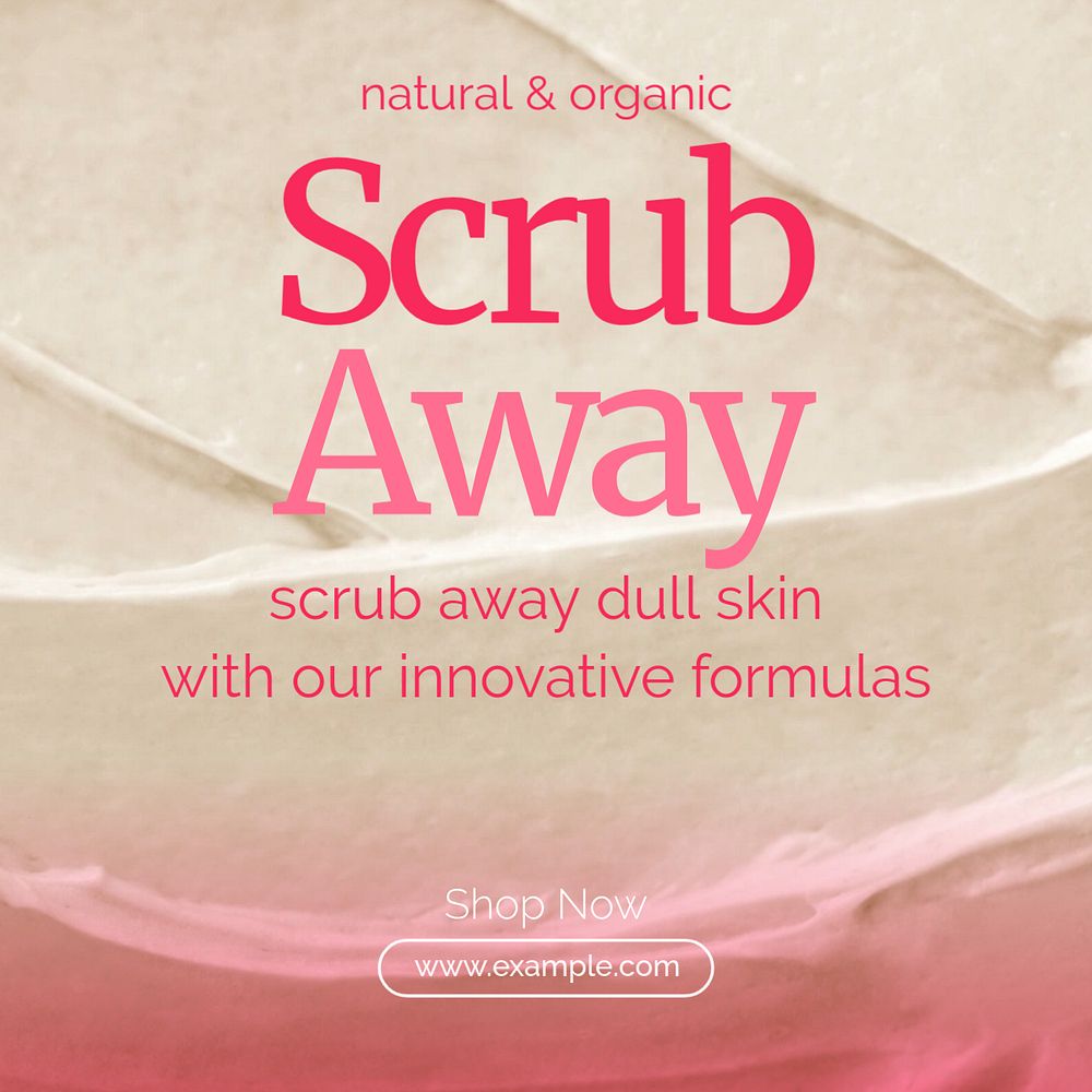 Skincare & body scrub Instagram post template, editable text