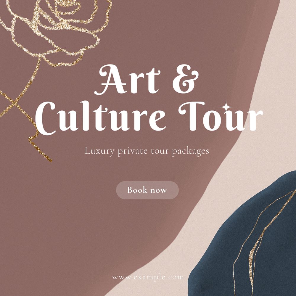 Art & culture tour Instagram post template, editable text