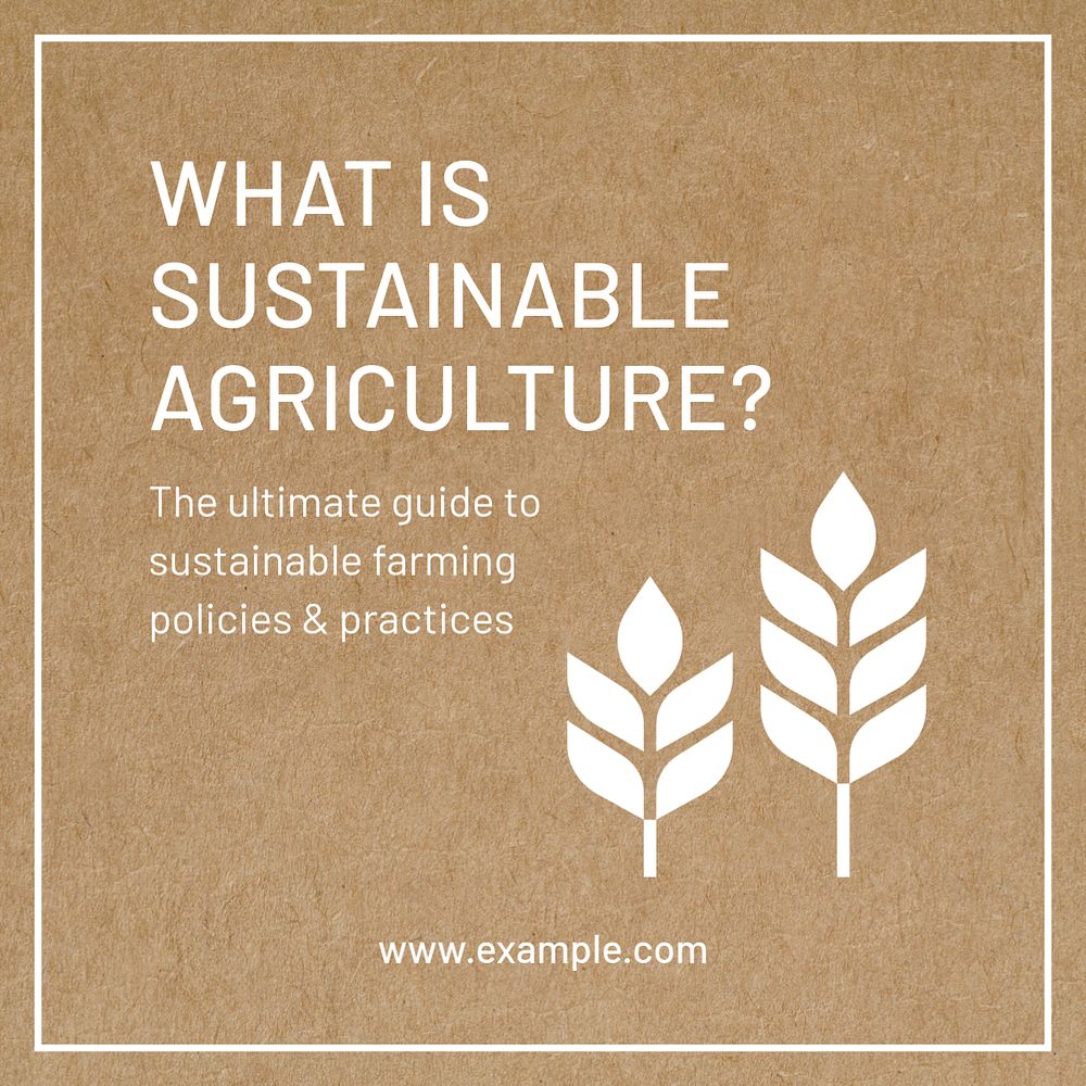 Sustainable agriculture Instagram post template, editable text