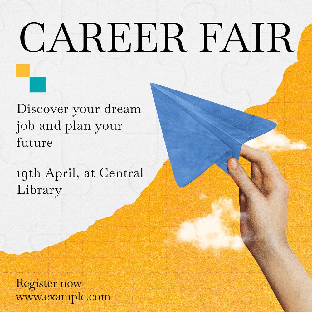 Career fair Instagram post template, editable text