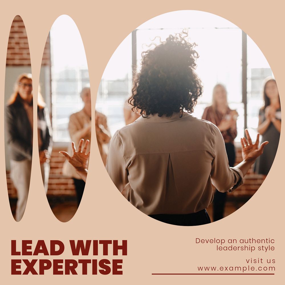 Lead with expertise Instagram post template, editable text