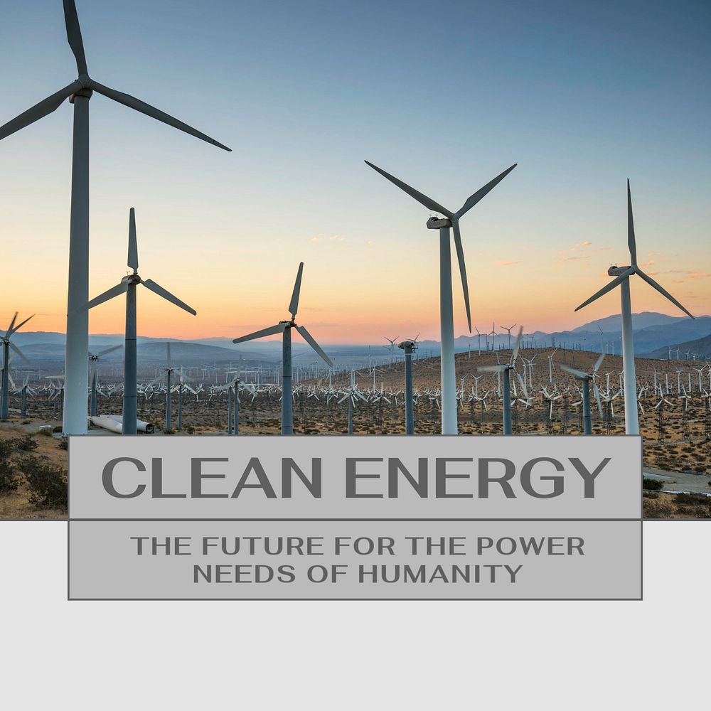 Clean energy Instagram post template, editable text