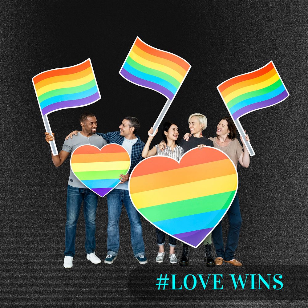 Love wins Instagram post template, editable text