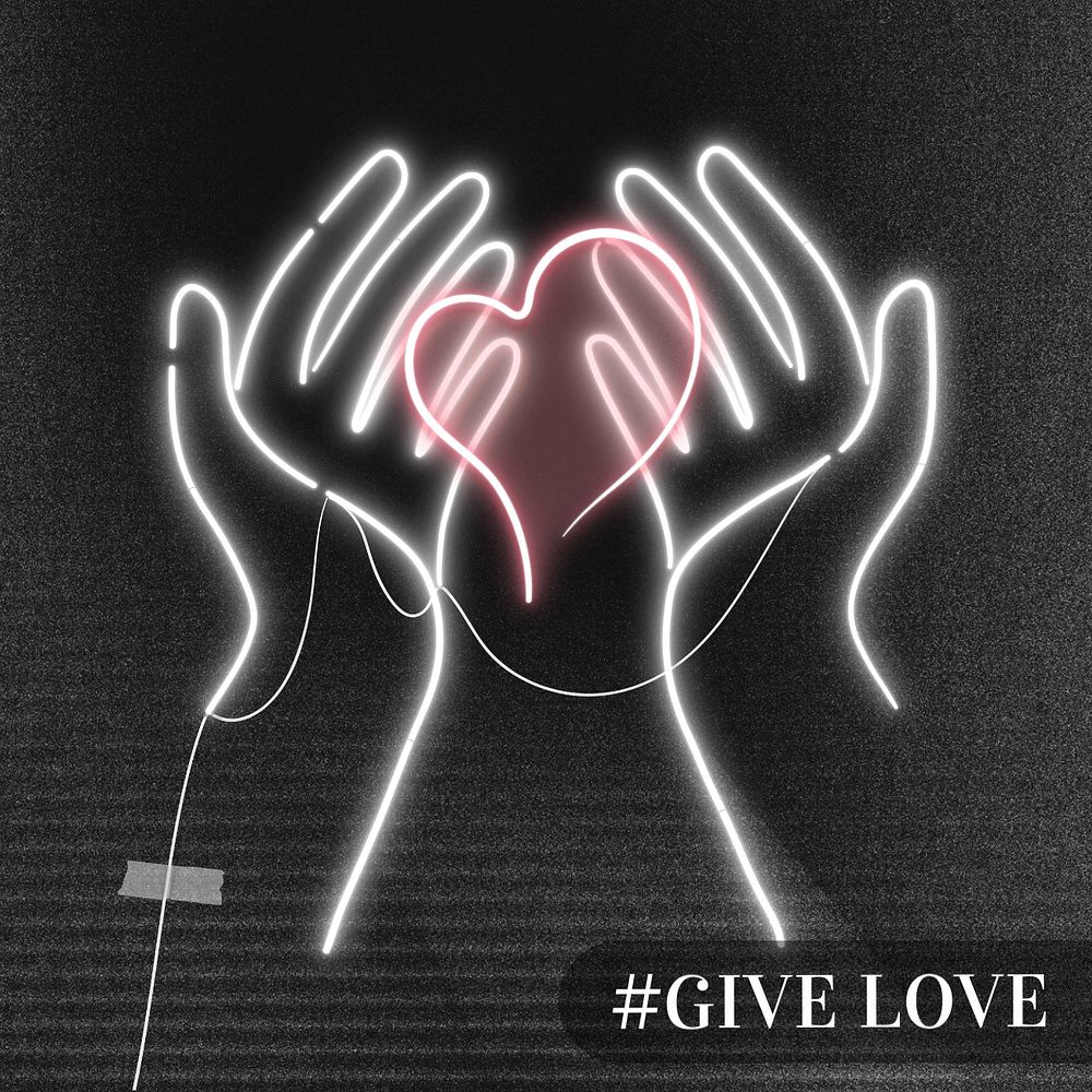 Give love Instagram post template, editable text