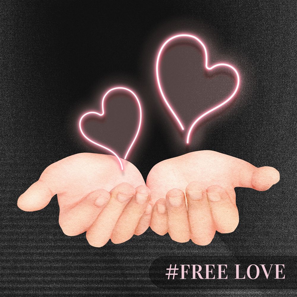 Free love Instagram post template, editable text