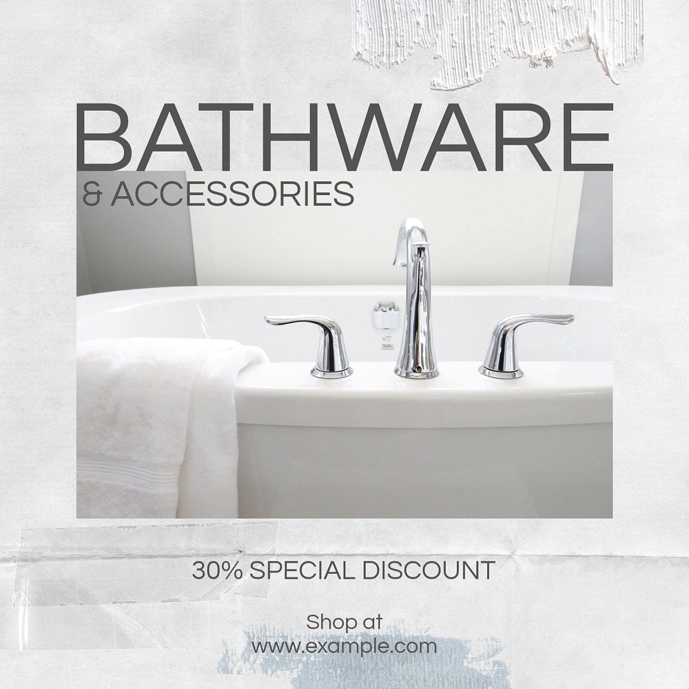 Bathware Instagram post template, editable text