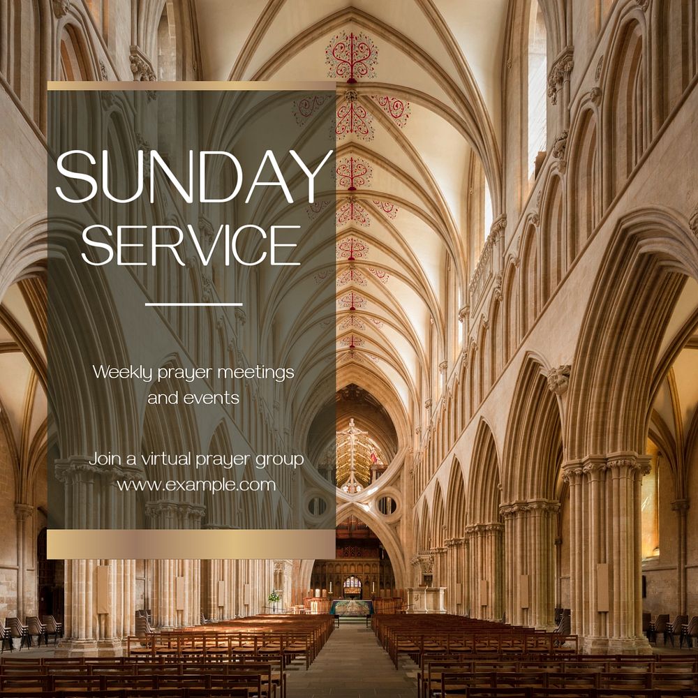 Sunday Service Instagram post template, editable text