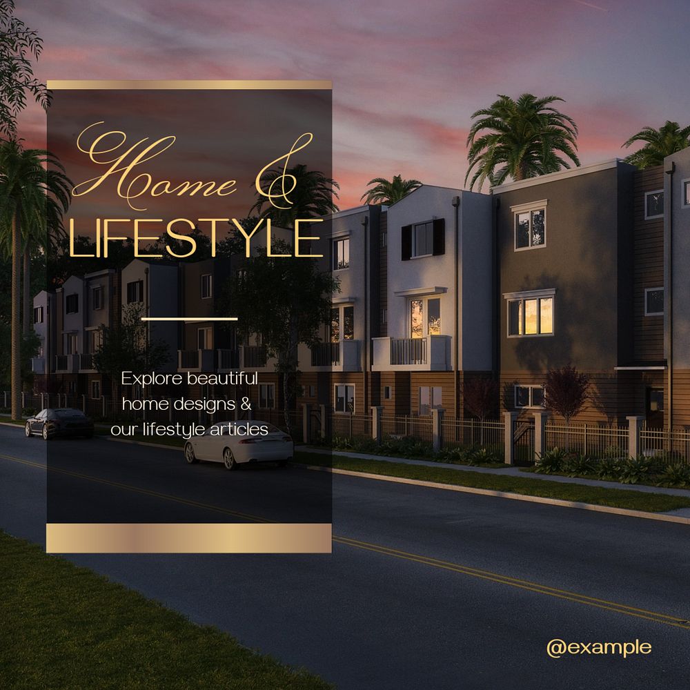 Home & lifestyle Instagram post template, editable text