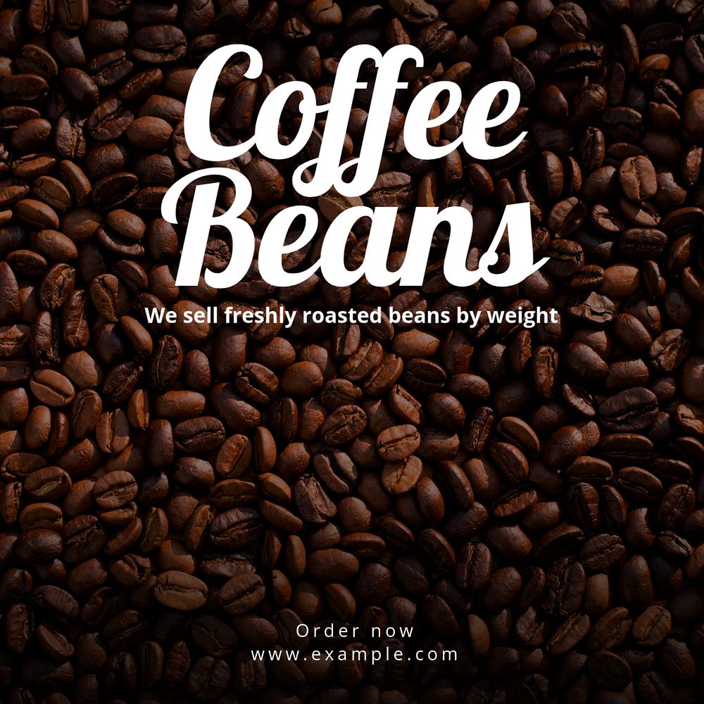 Coffee beans Instagram post template, editable text