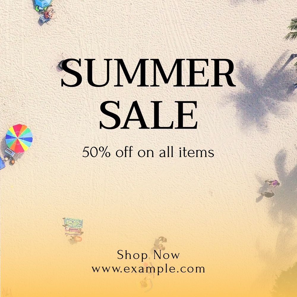 Summer Sale Instagram post template, editable text