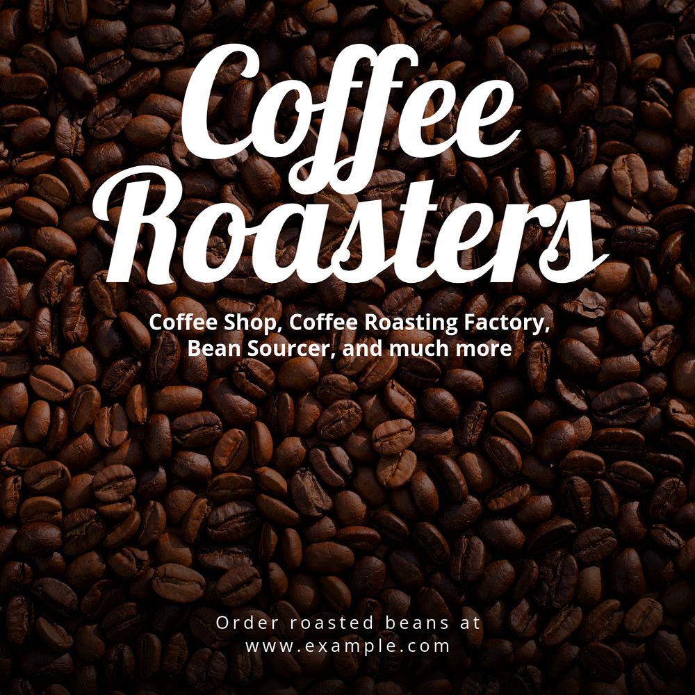 Coffee roasters Instagram post template, editable text