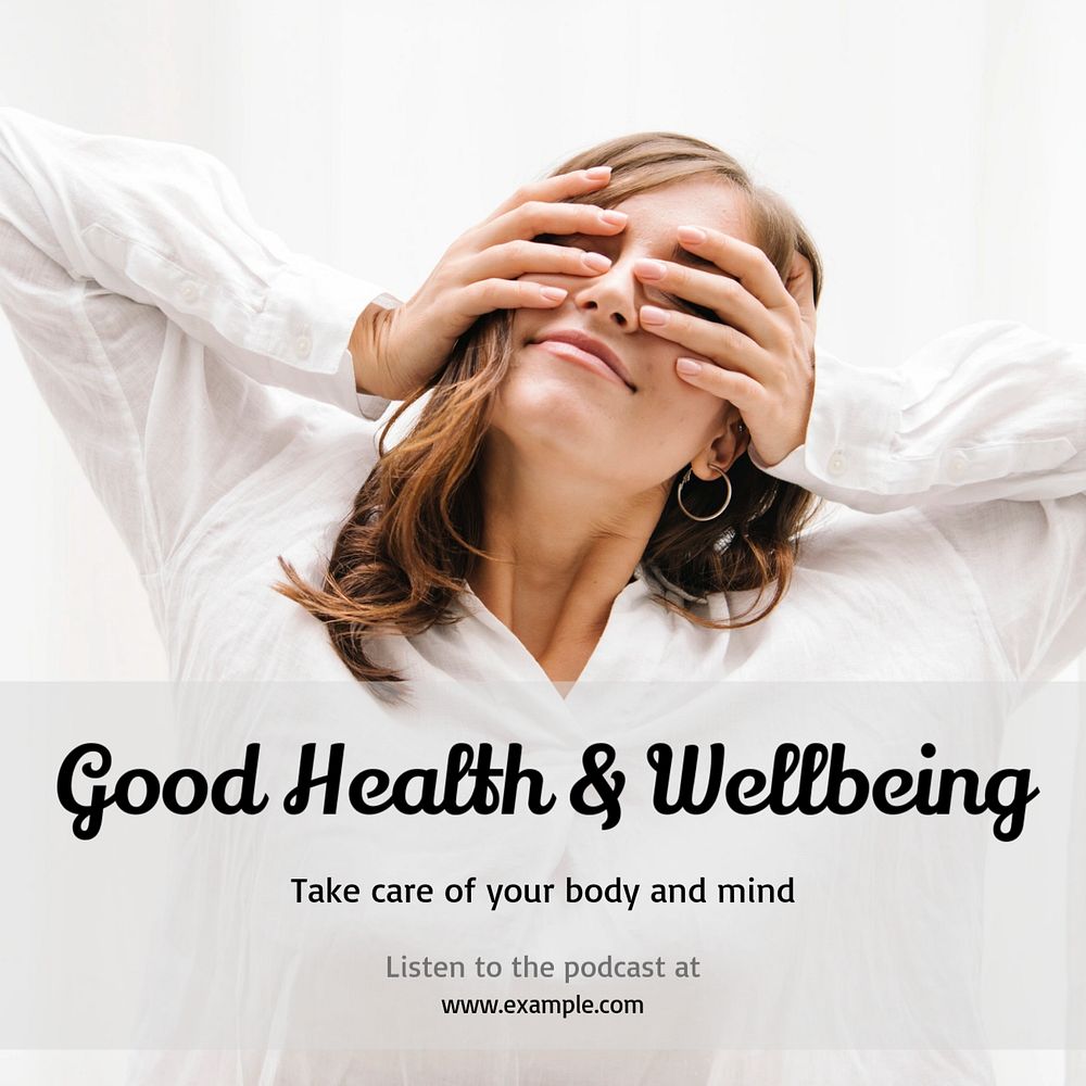 Health & wellbeing Instagram post template, editable text