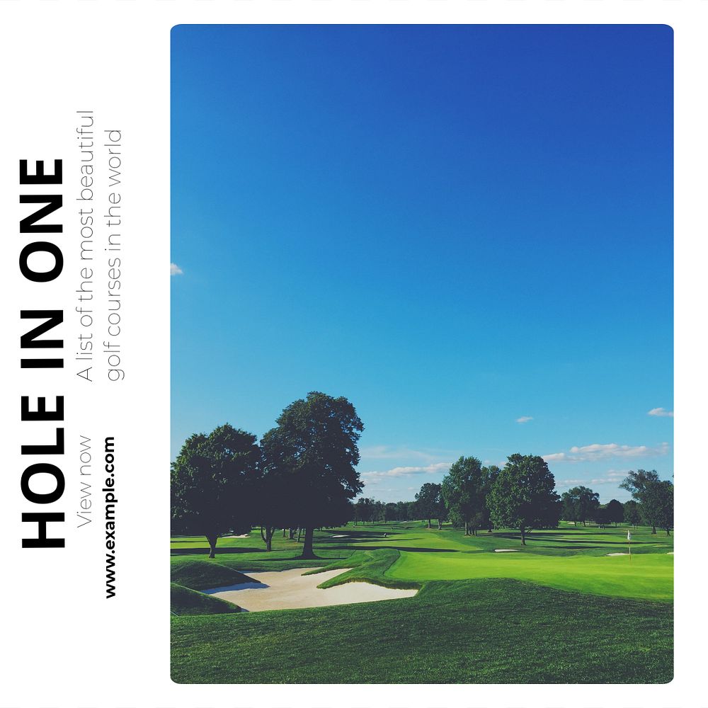 Golf courses Instagram post template, editable text