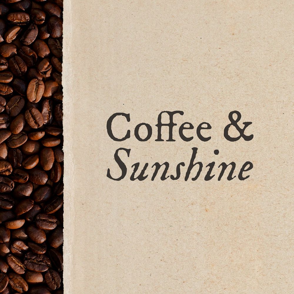 Coffee and sunshine Instagram post template, editable text