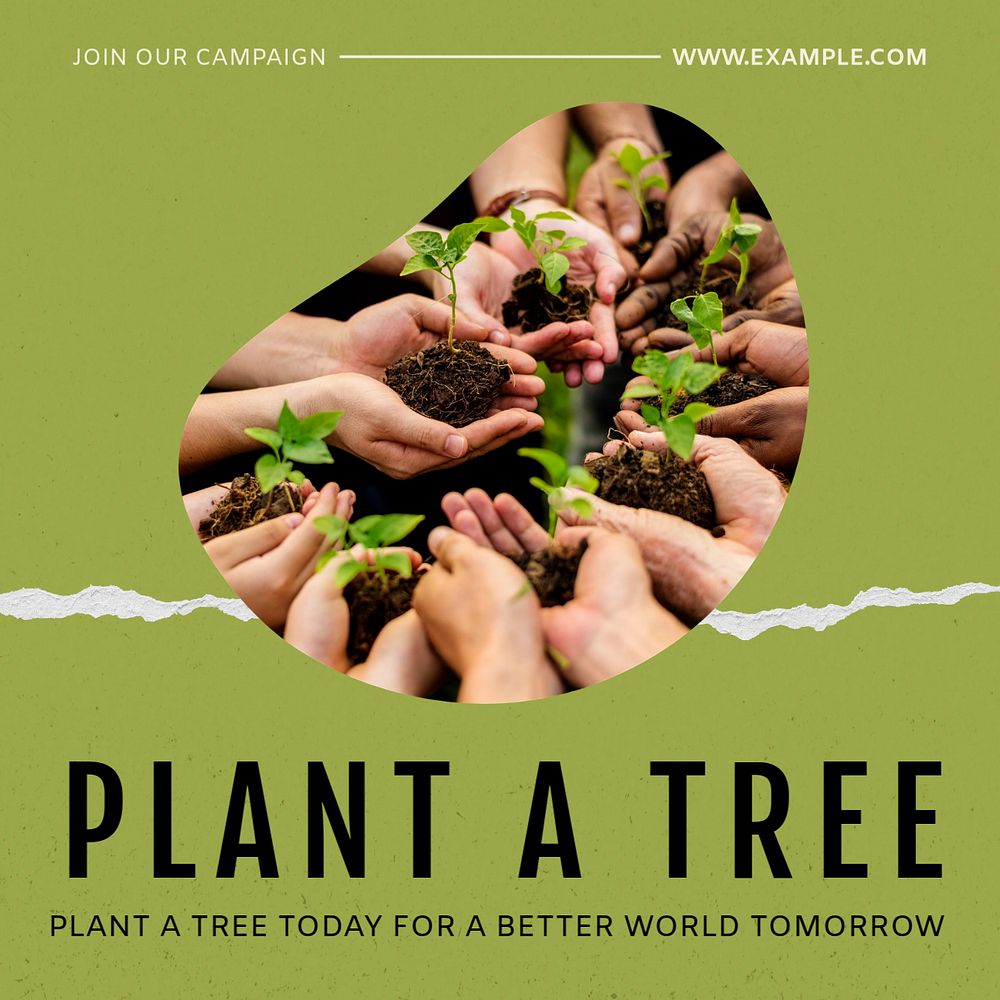 Plant a tree Instagram post template, editable text