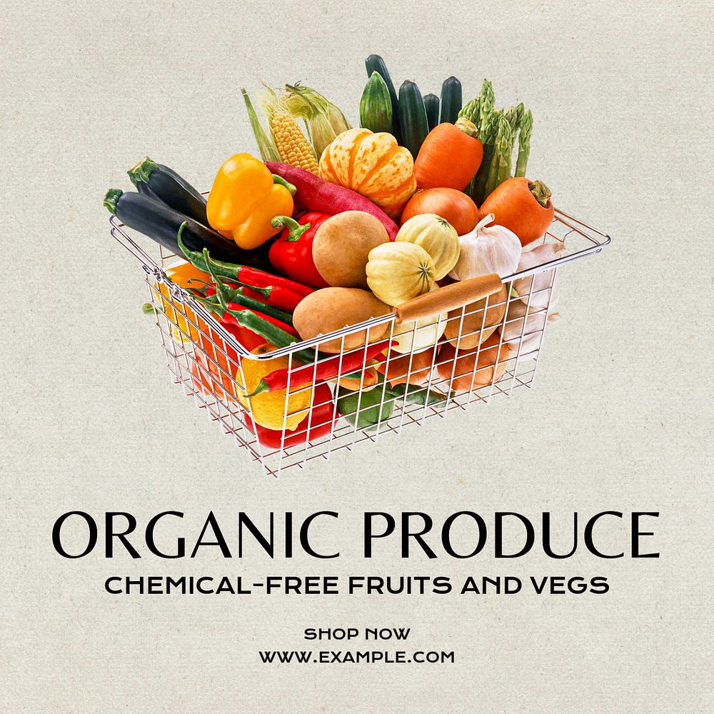 Organic produce Instagram post template, editable text