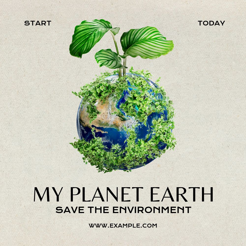 Environmentally friendly Instagram post template, editable text