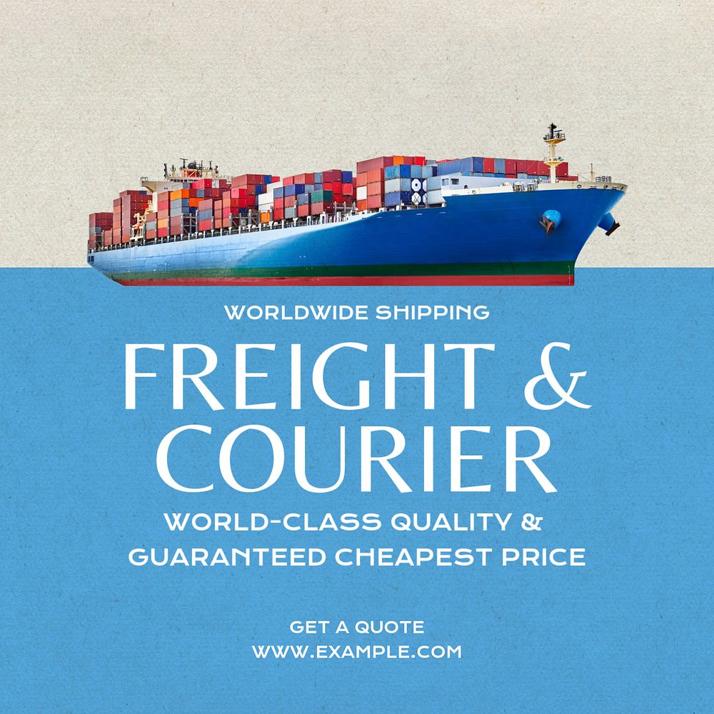 Freight & courier Instagram post template, editable text