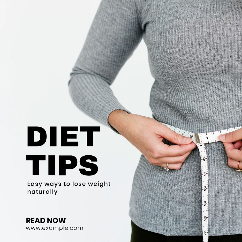 Diet tips Instagram post template, editable text