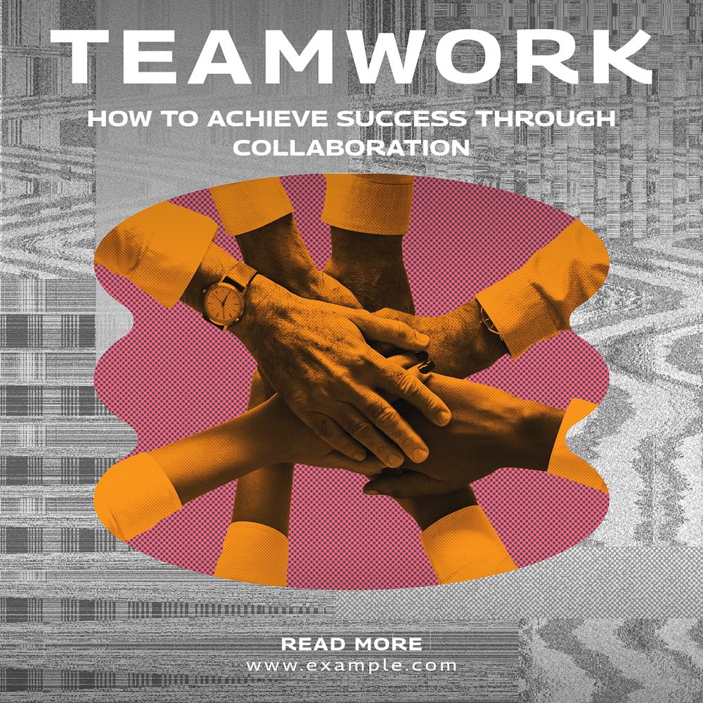 Teamwork Instagram post template, editable text