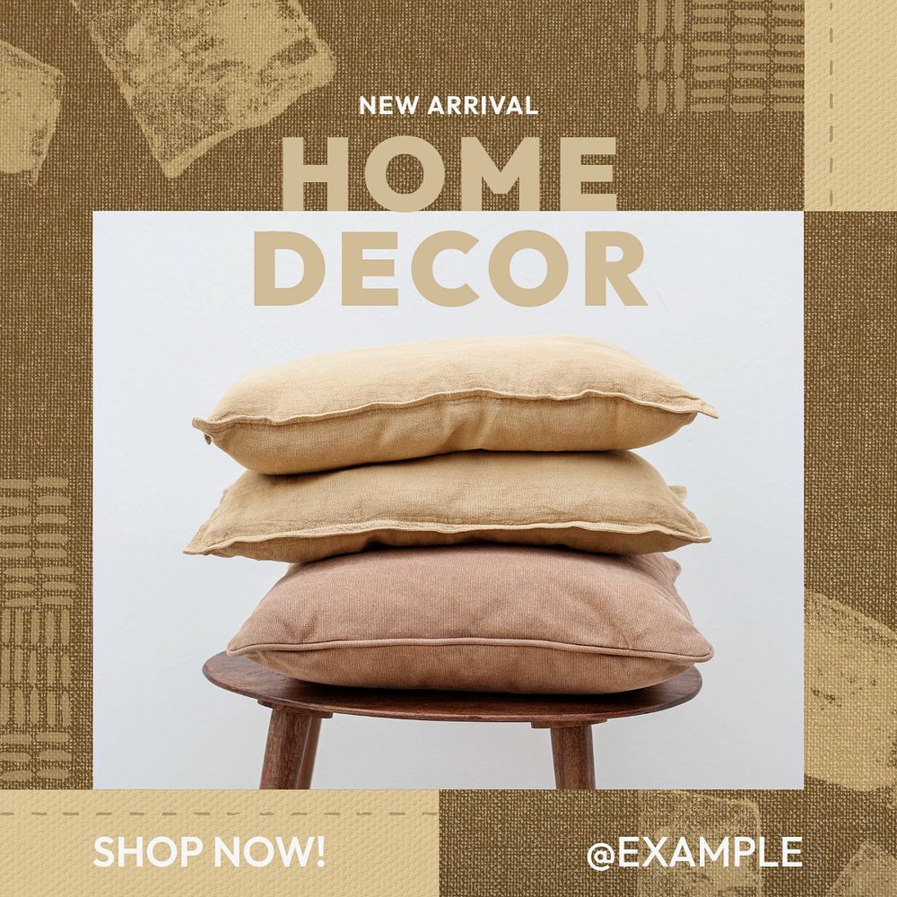 Home decor Instagram post template, editable text