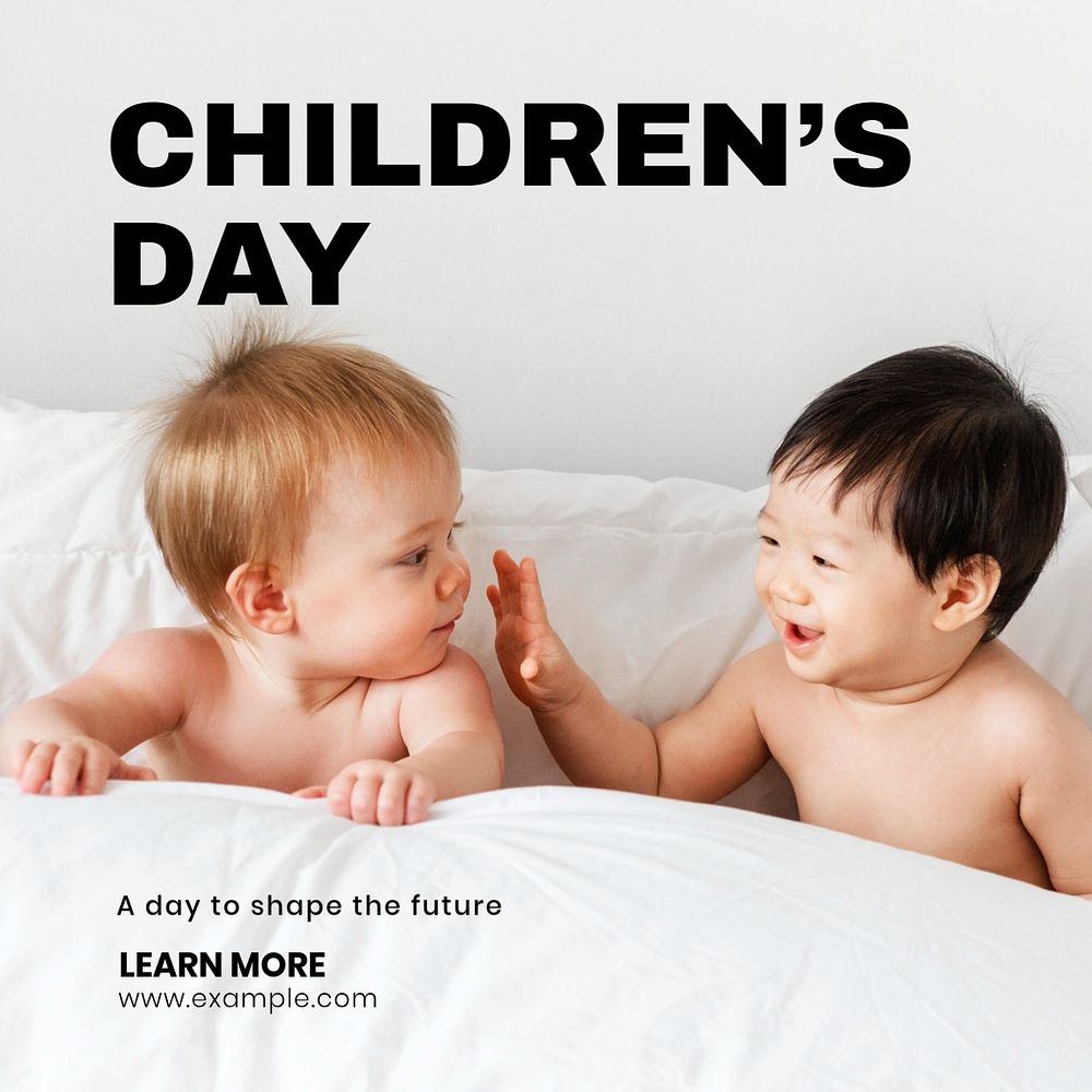 World children's day Instagram post template, editable text