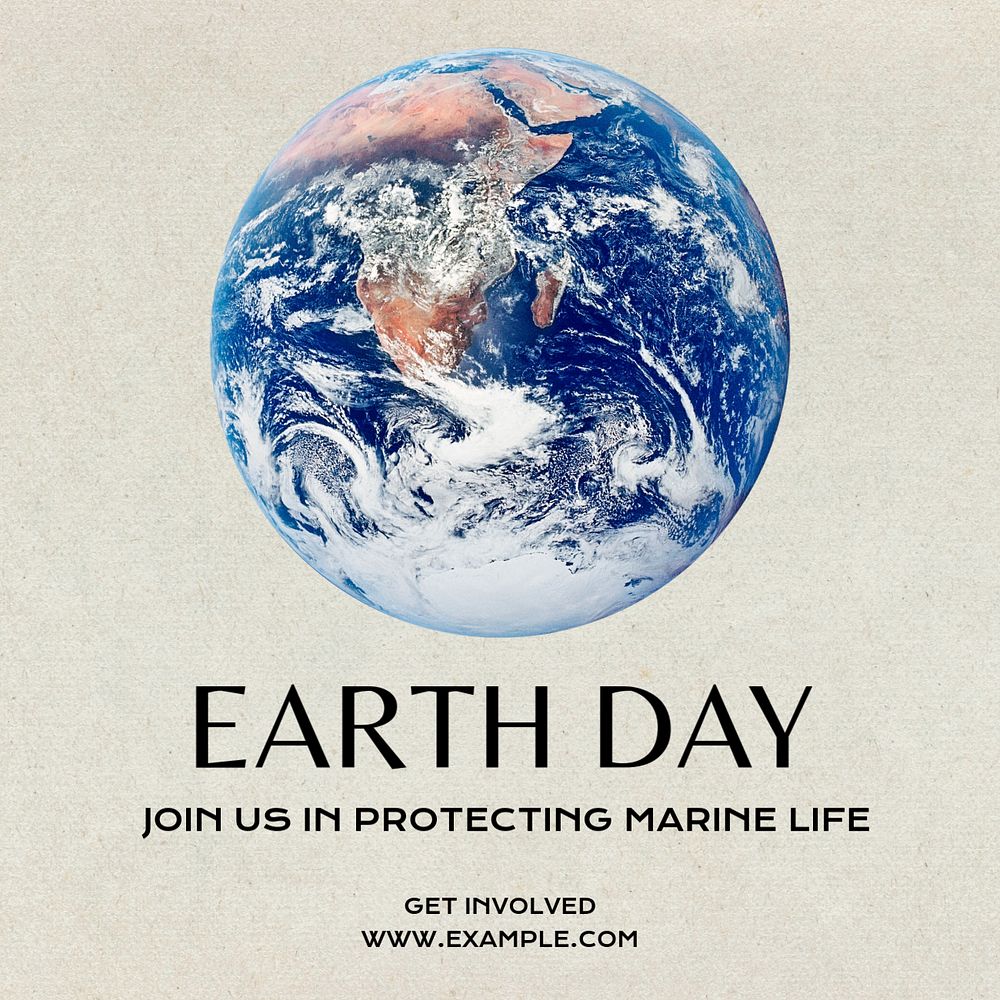 Earth day Instagram post template, editable text