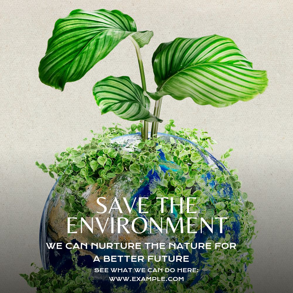 Save environment Instagram post template, editable text