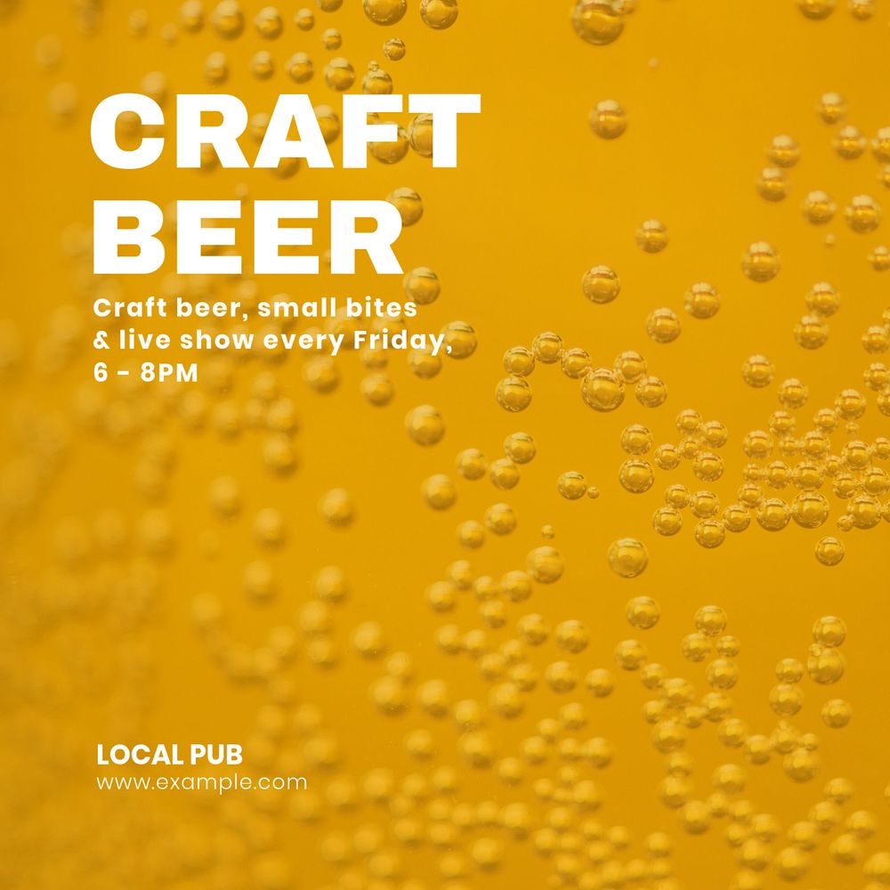 Craft beer Instagram post template, editable text