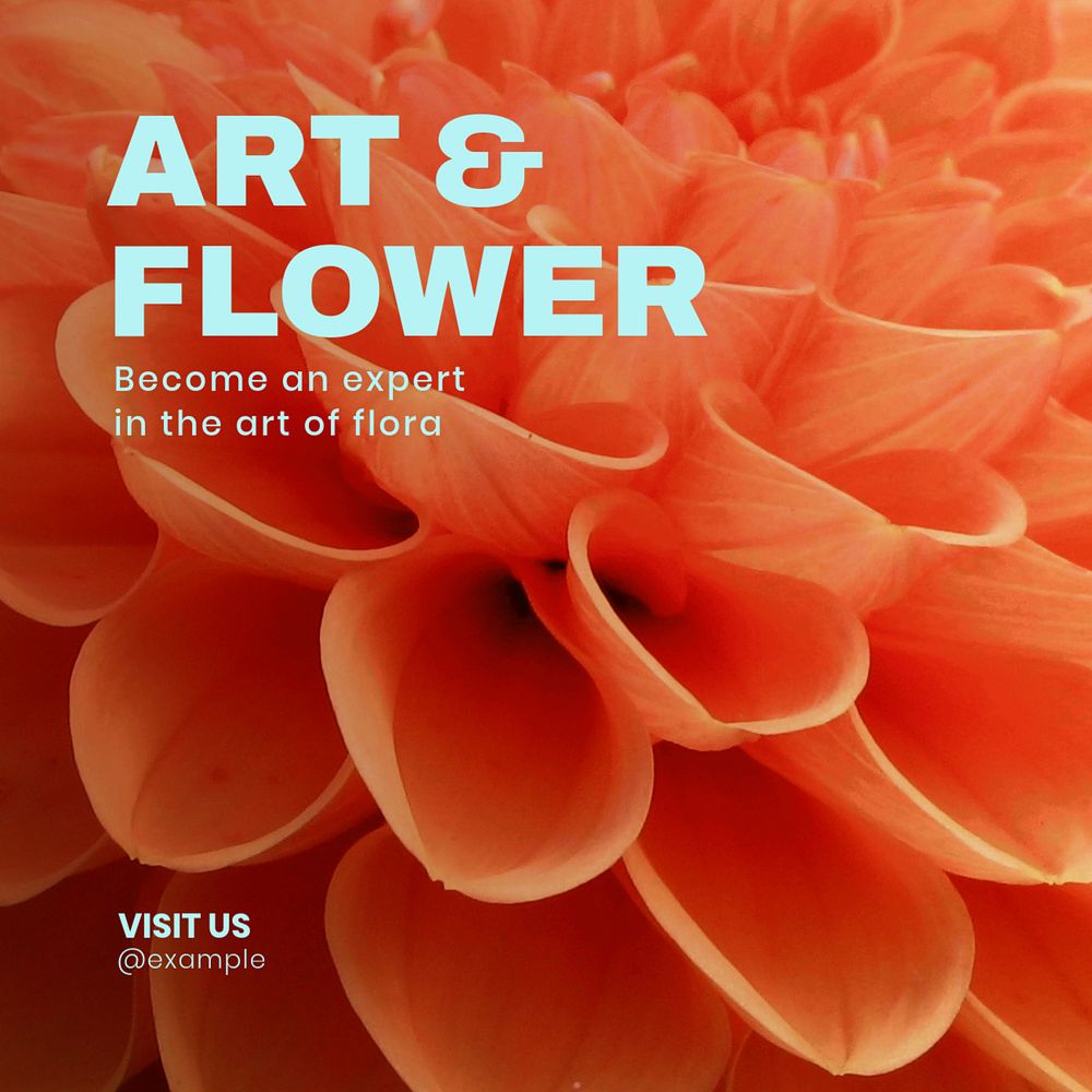 Art & flower Instagram post template, editable text