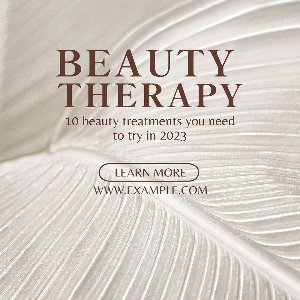 Beauty therapy Instagram post template, editable text