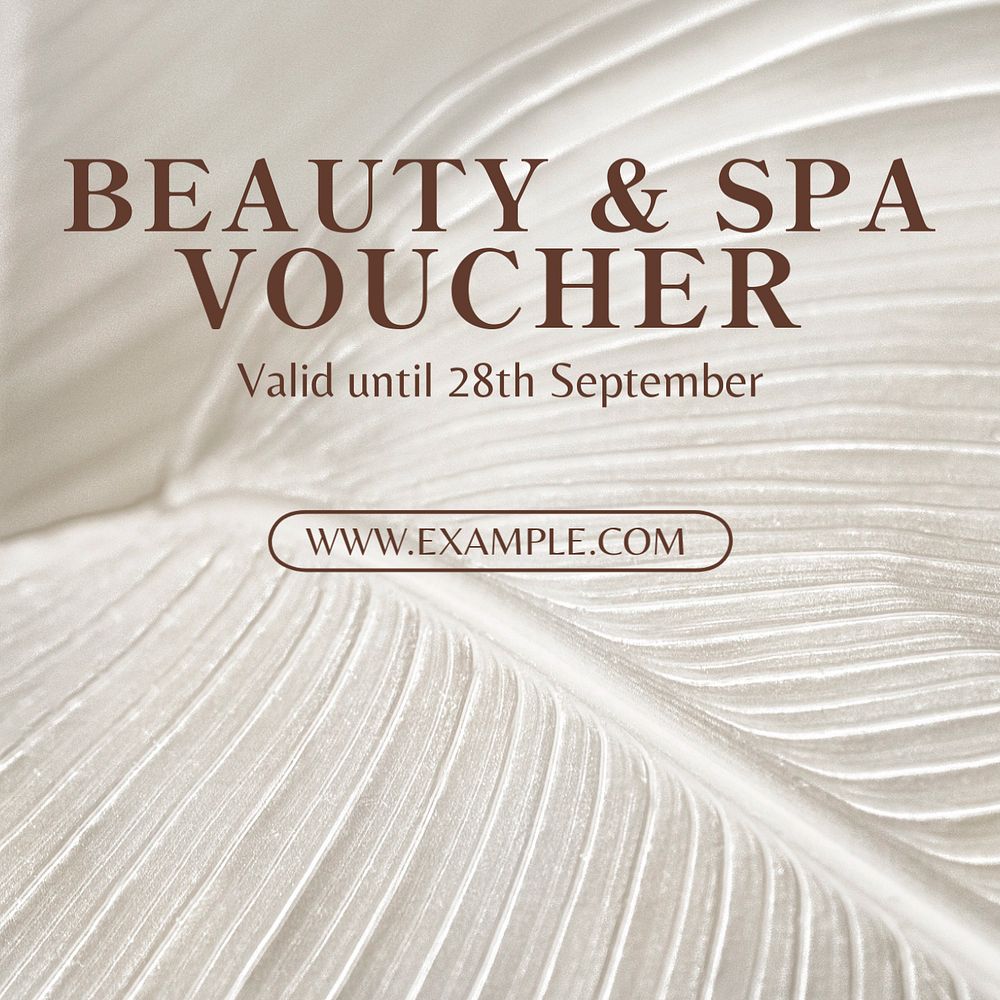 Beauty & spa voucher Instagram post template, editable text