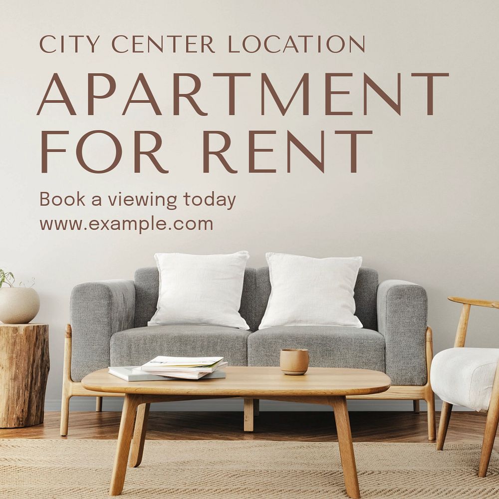 Apartment for rent  Instagram post template, editable text