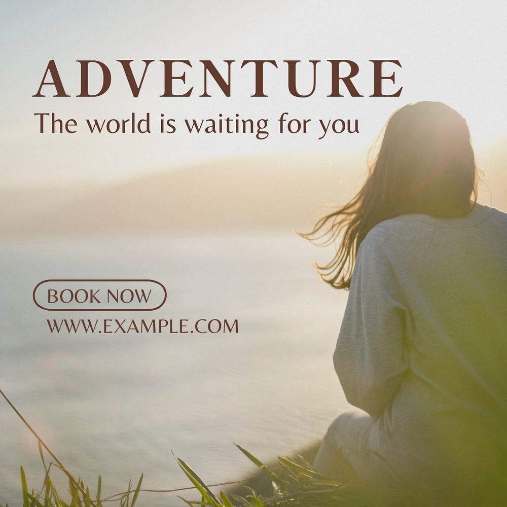 Adventure Instagram post template, editable text