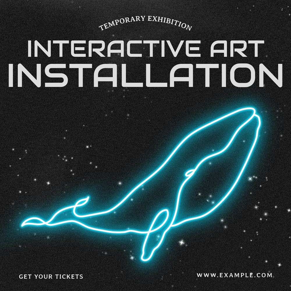 Interactive art installation Instagram post template, editable text