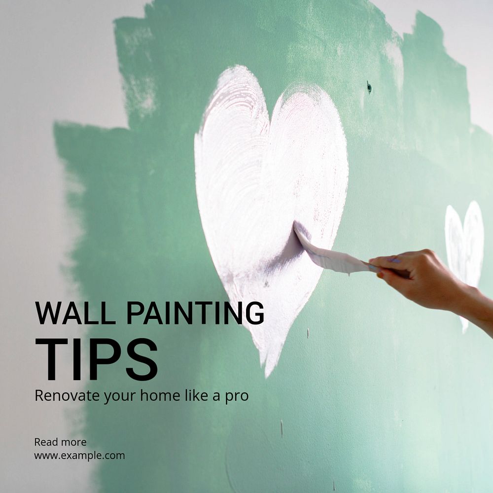 Wall painting tips Instagram post template, editable text