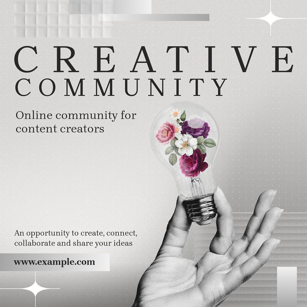 Creative Community Instagram post template, editable text