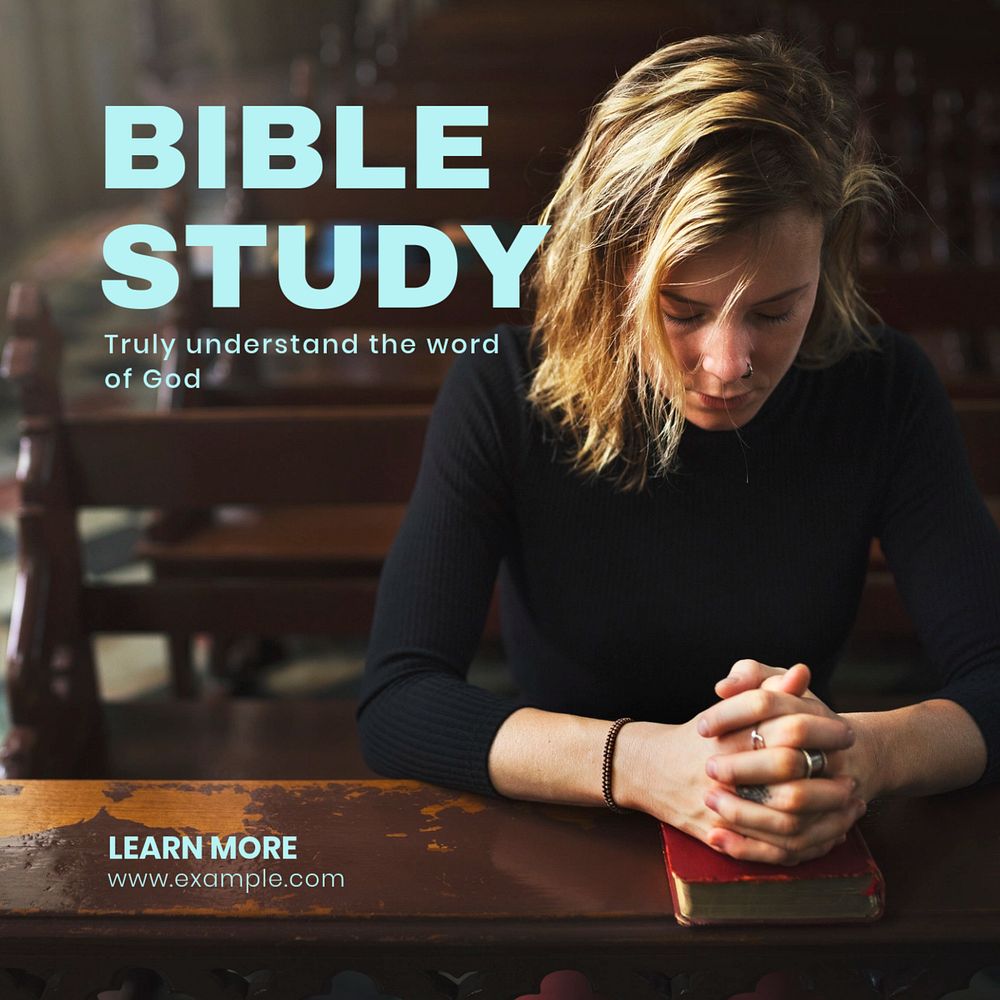 Bible study Instagram post template, editable text