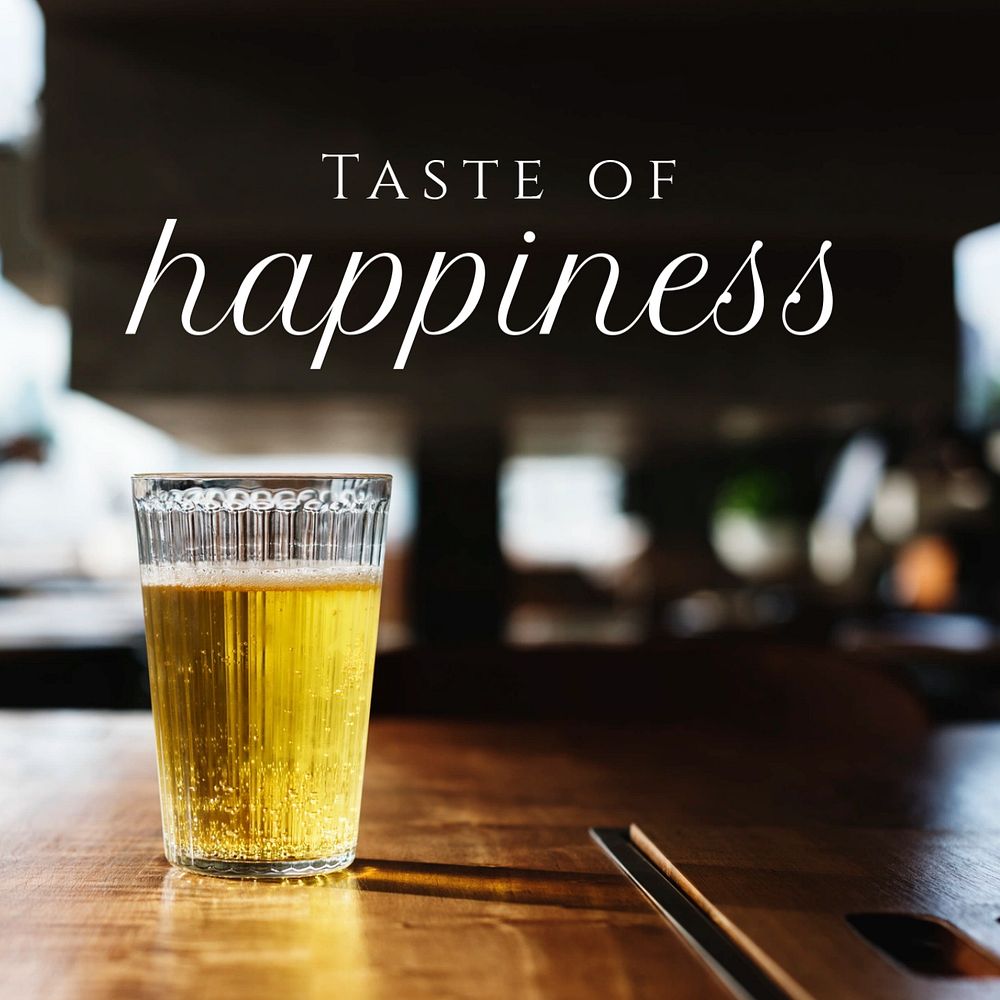 Taste of happiness Instagram post template, editable text