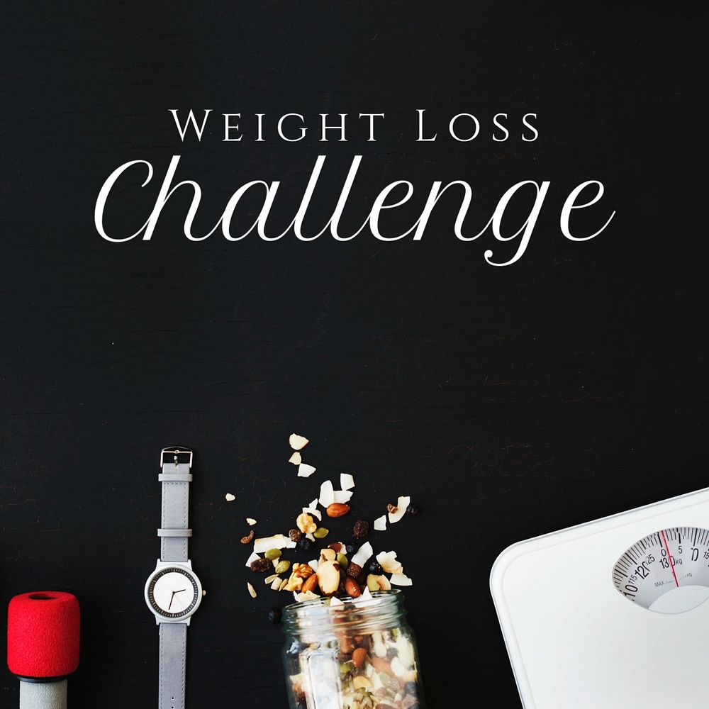 Weight loss challenge Instagram post template, editable text